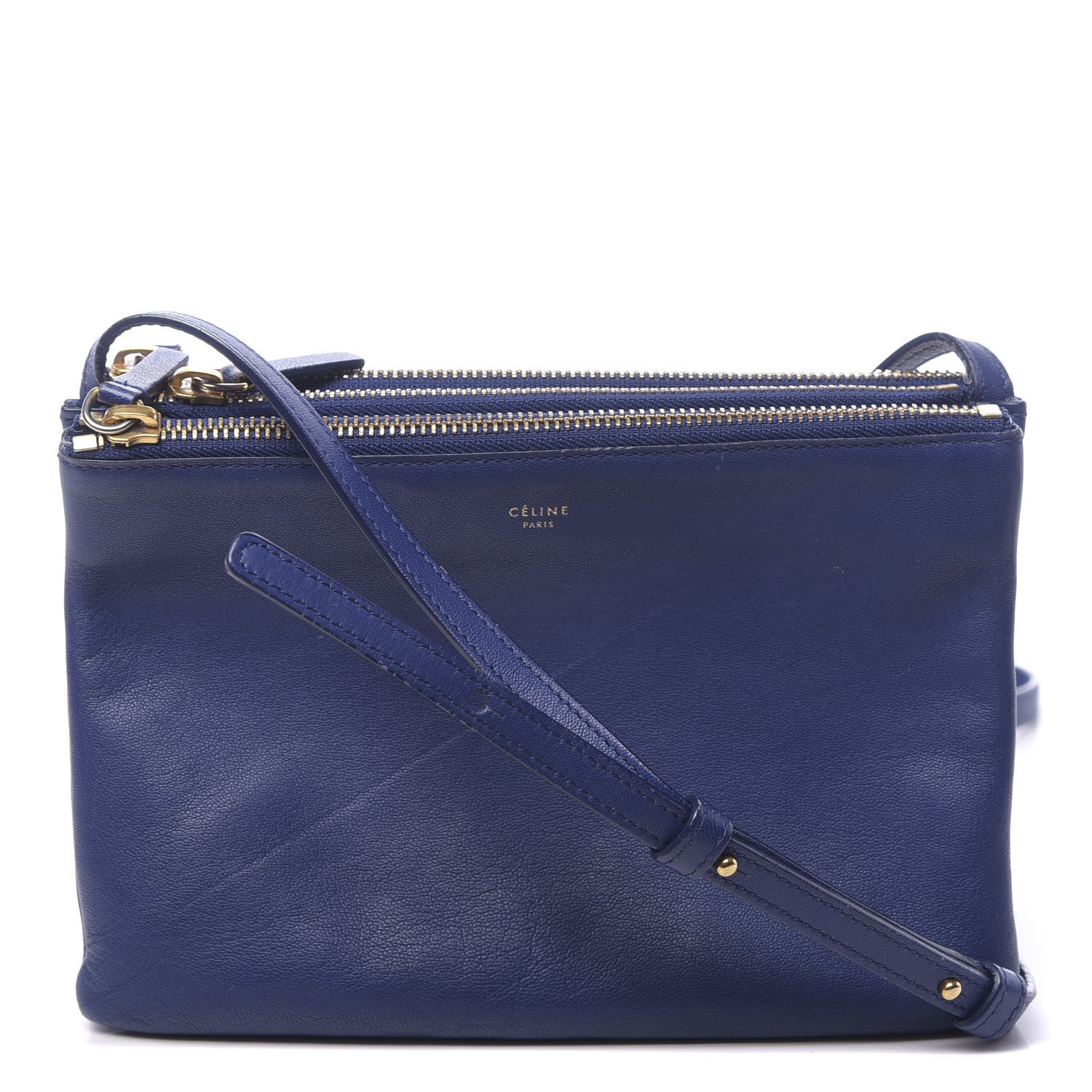 Celine Lambskin Small Trio Crossbody Bag Indigo 1 of 17