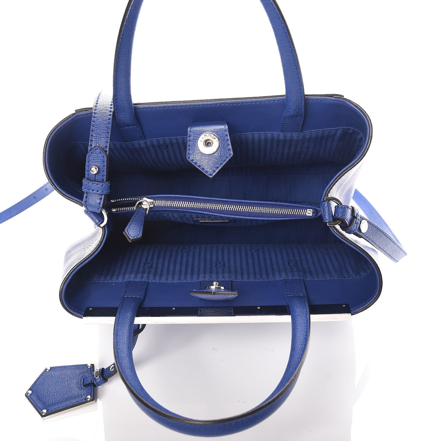 Vitello Elite Petite 2Jours Tote Blue Neon