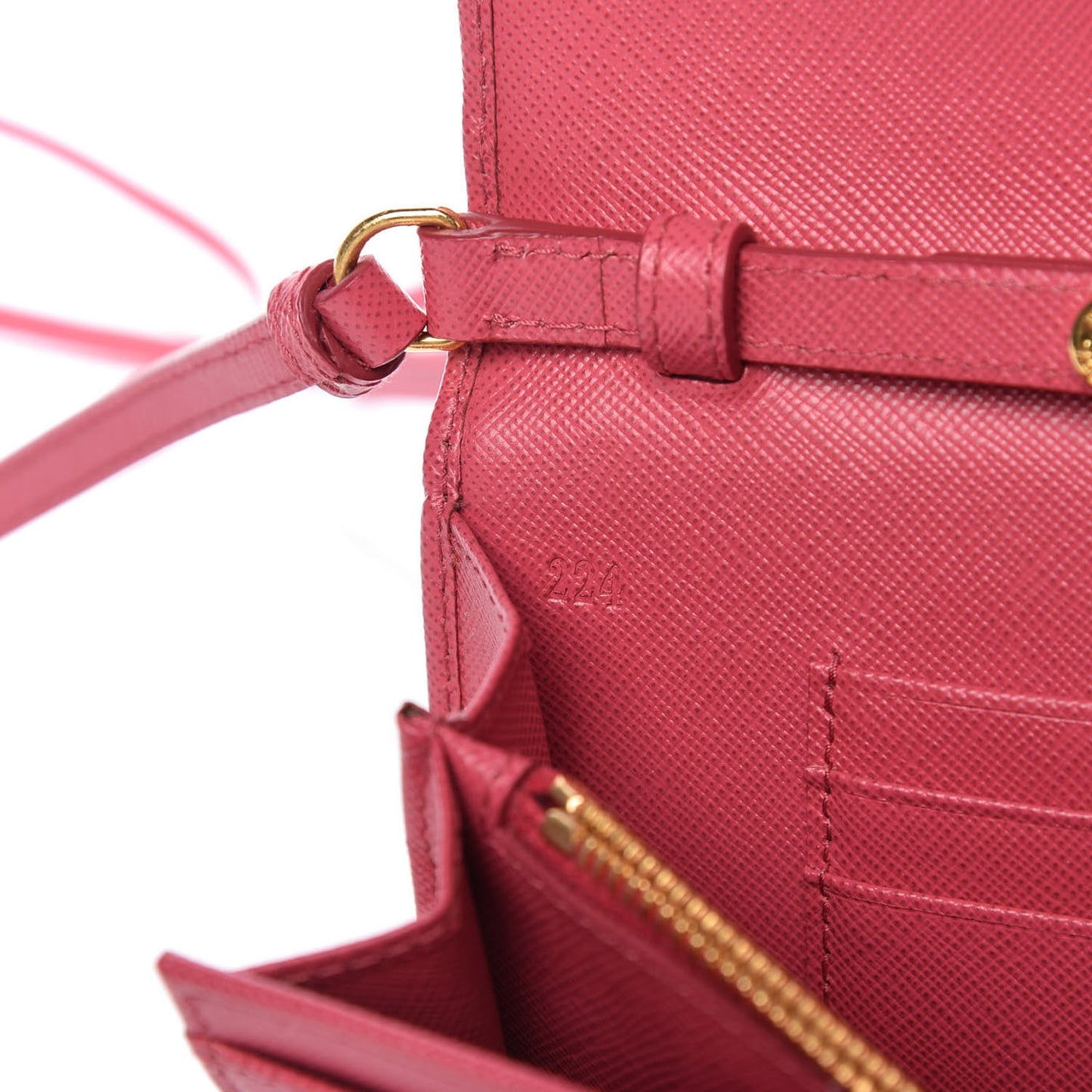 Saffiano Fiocco Bow Flap Wallet Peonia