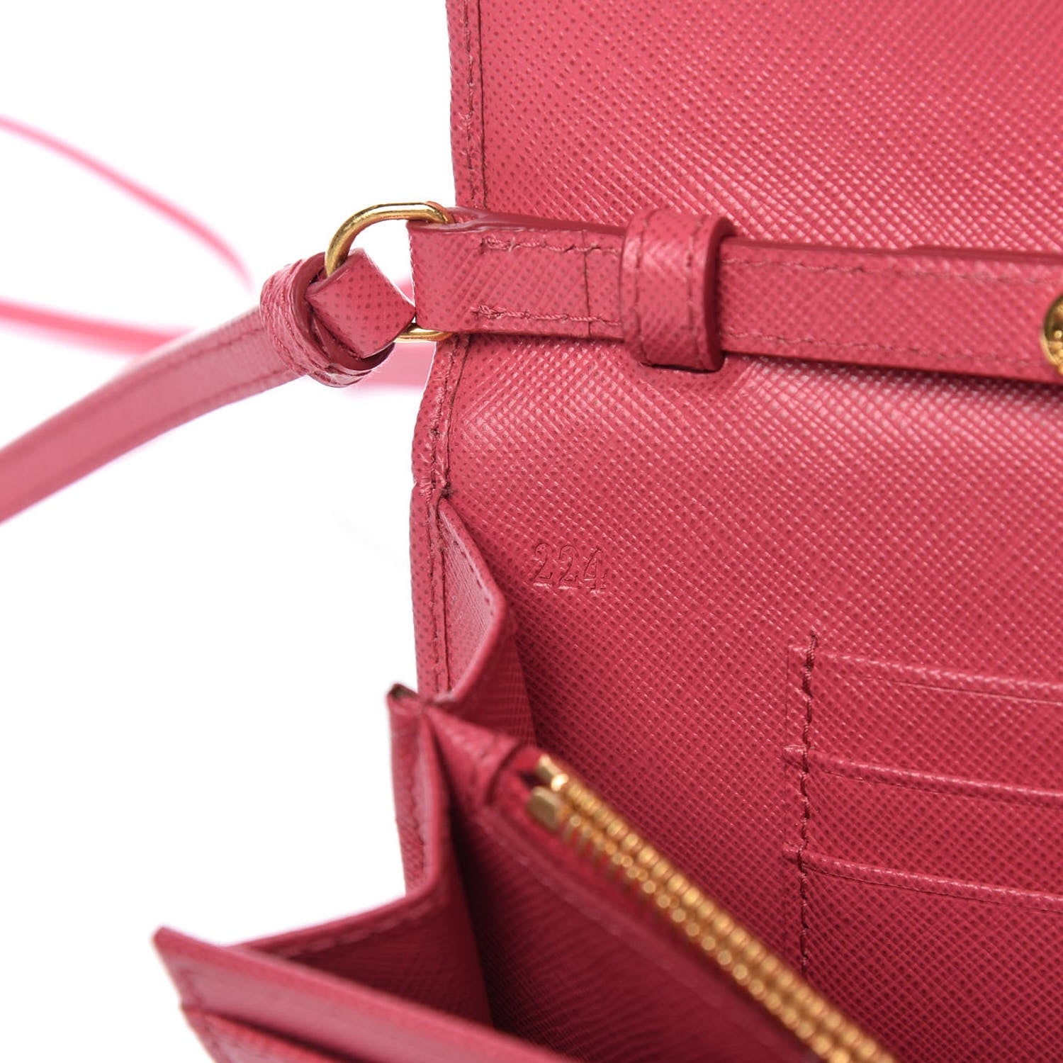Prada Saffiano Fiocco Bow Flap Wallet Peonia 9 of 10