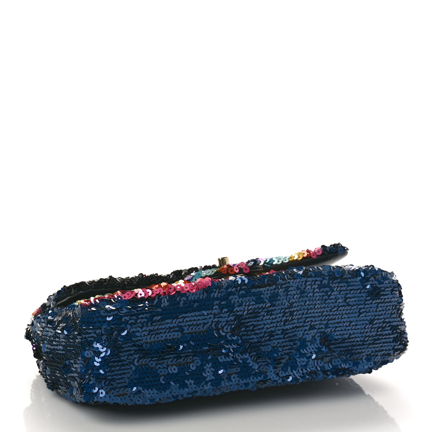 Sequin Medium Single Flap Blue Black Multicolor