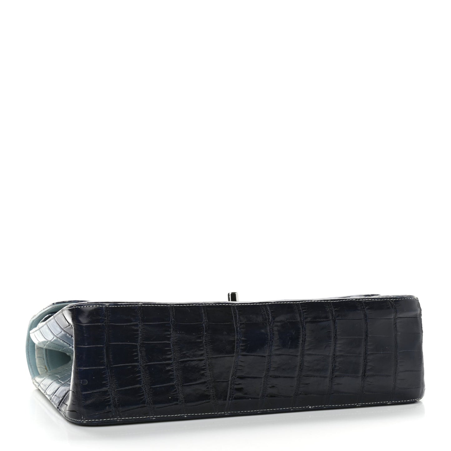 Alligator Ombre Jumbo Double Flap Blue