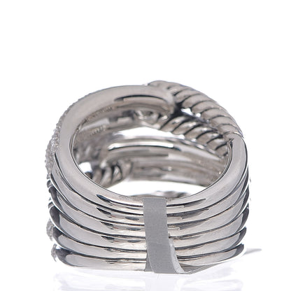 David Yurman Sterling Silver Diamond 19mm Labyrinth Triple Loop Ring 52 6 3 of 4