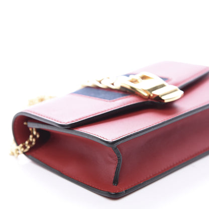 Gucci Calfskin Super Mini Sylvie Chain Shoulder Bag Hibiscus Red 4 of 10
