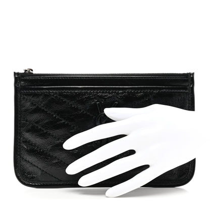 Saint Laurent Crinkled Calfskin Matelasse Monogram Niki Bill Pouch Black 2 of 7