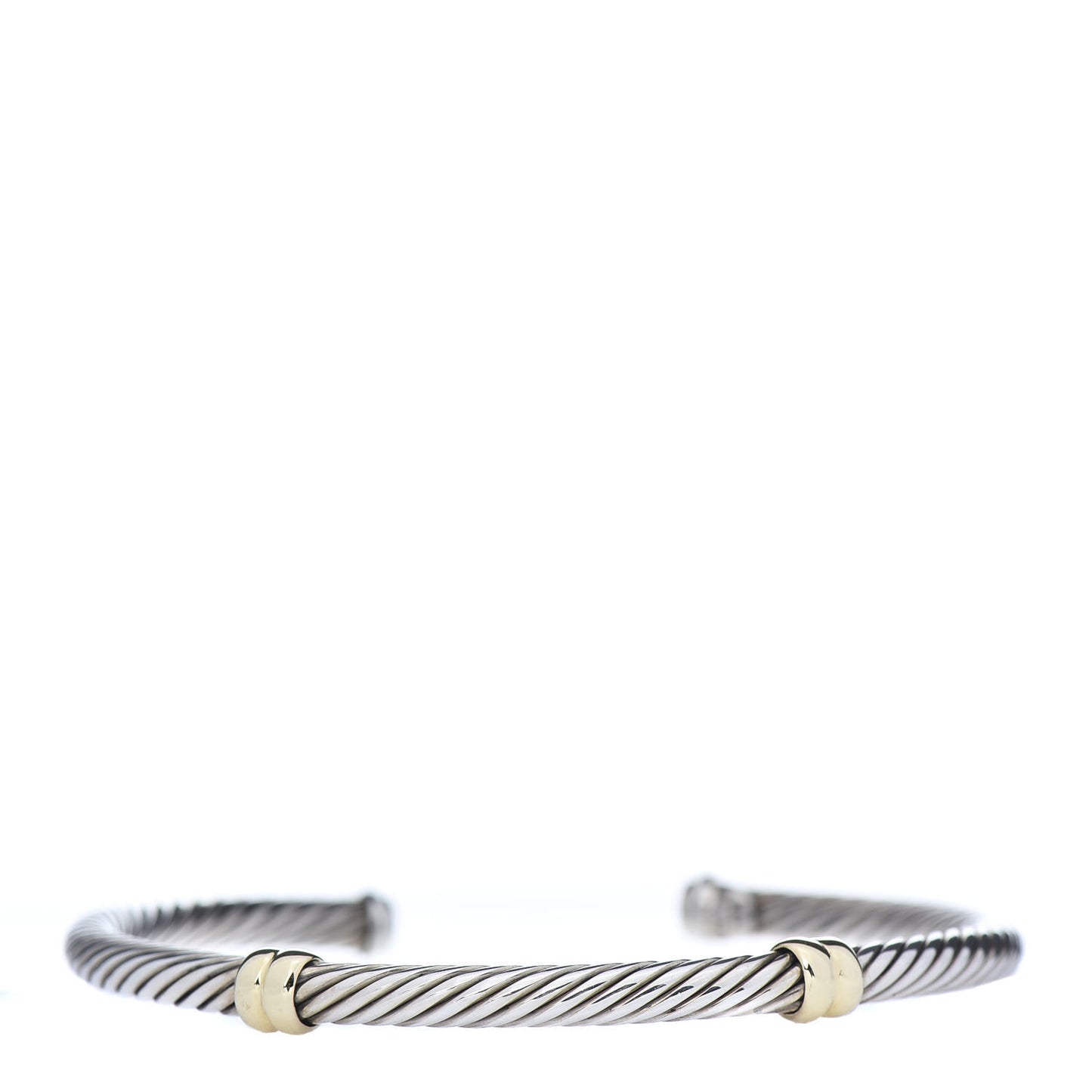 Sterling Silver 18K Yellow Gold 4mm Double Station Cable Bracelet
