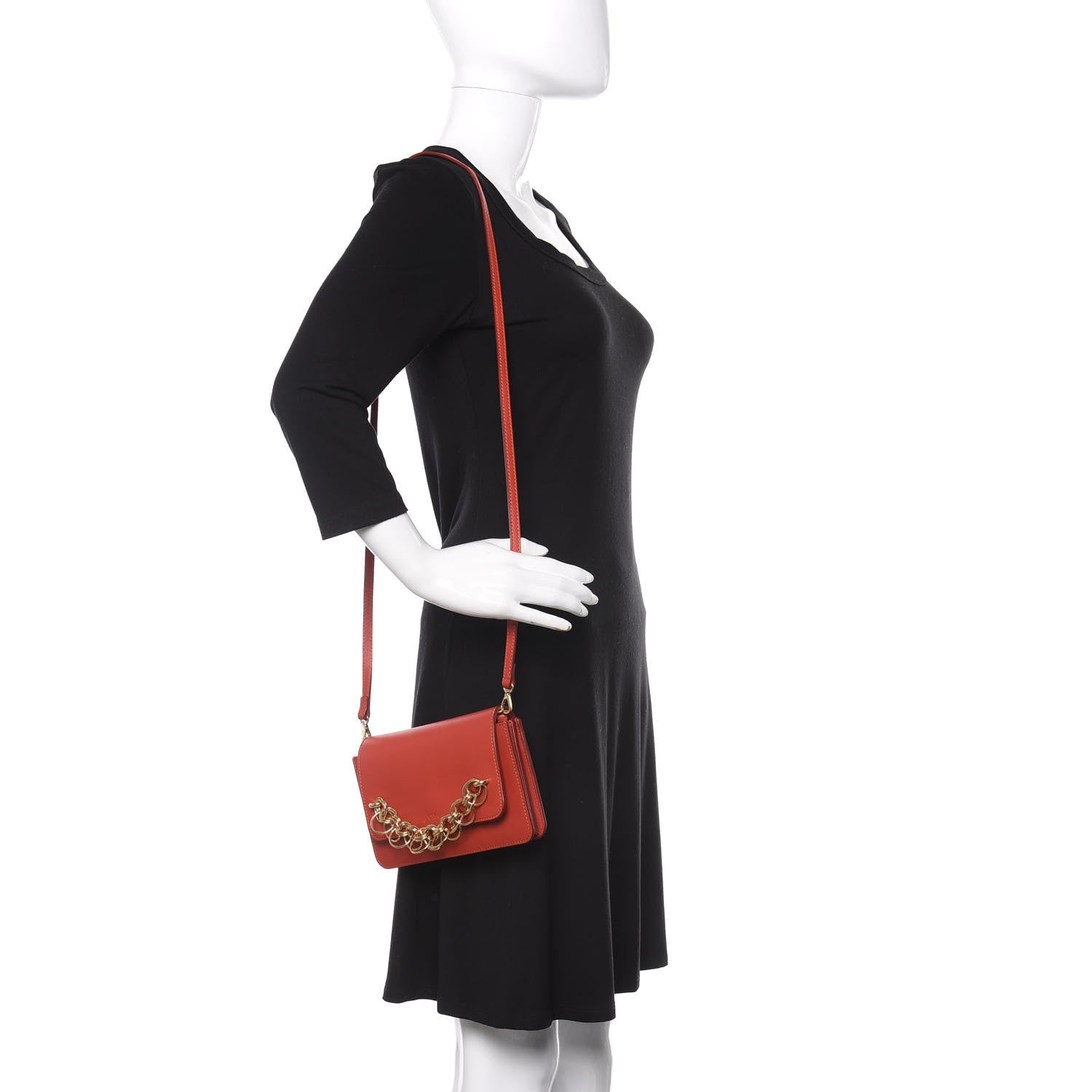 Chloe Calfskin Drew Bijou Clutch Earthy Red 2 of 10