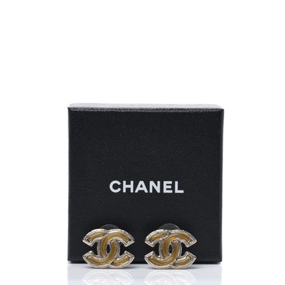 Chanel Enamel CC Earrings Gold Light Gold 6 of 6