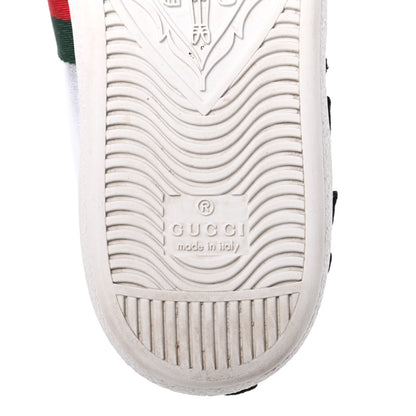 Gucci Metallic Calfskin Floral Embroidered Ace Sneakers 37 Silver 8 of 19