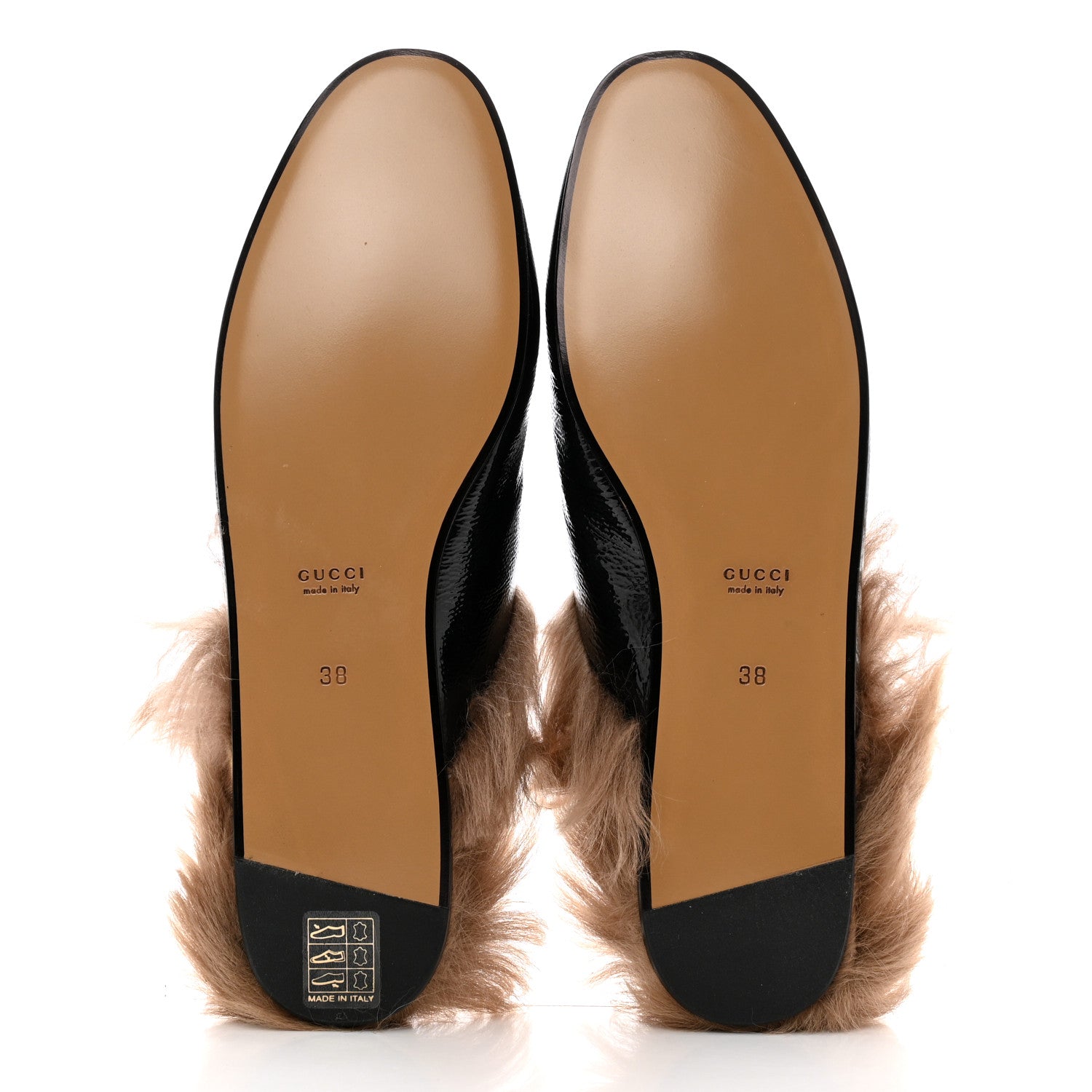 Gucci Patent Fur Womens Princetown Slippers 38 Black 5 of 8