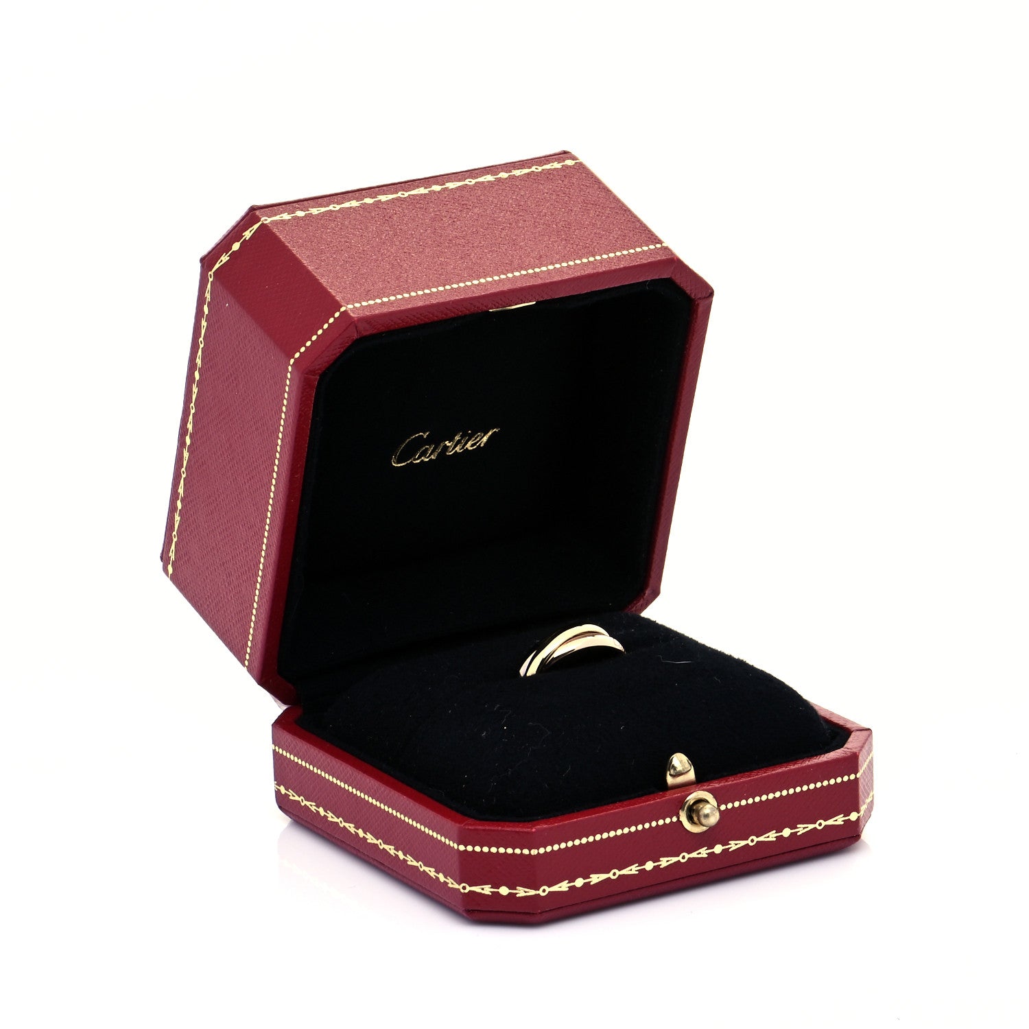 Cartier 18K Pink Yellow White Gold Classic Trinity Ring 49 5 5 of 5