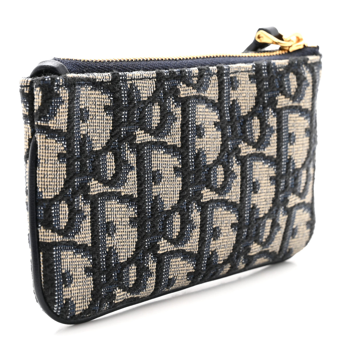 Christian Dior Oblique DiorTravel Myrte Zipped Key Case Blue 3 of 7