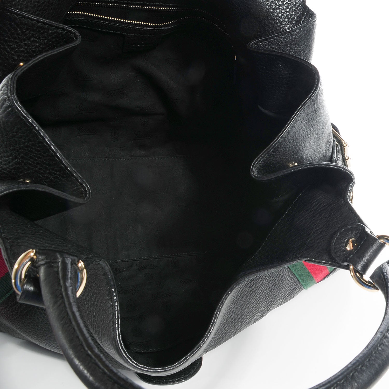 Gucci Leather Medium Web Heritage Shoulder Bag Black 5 of 7