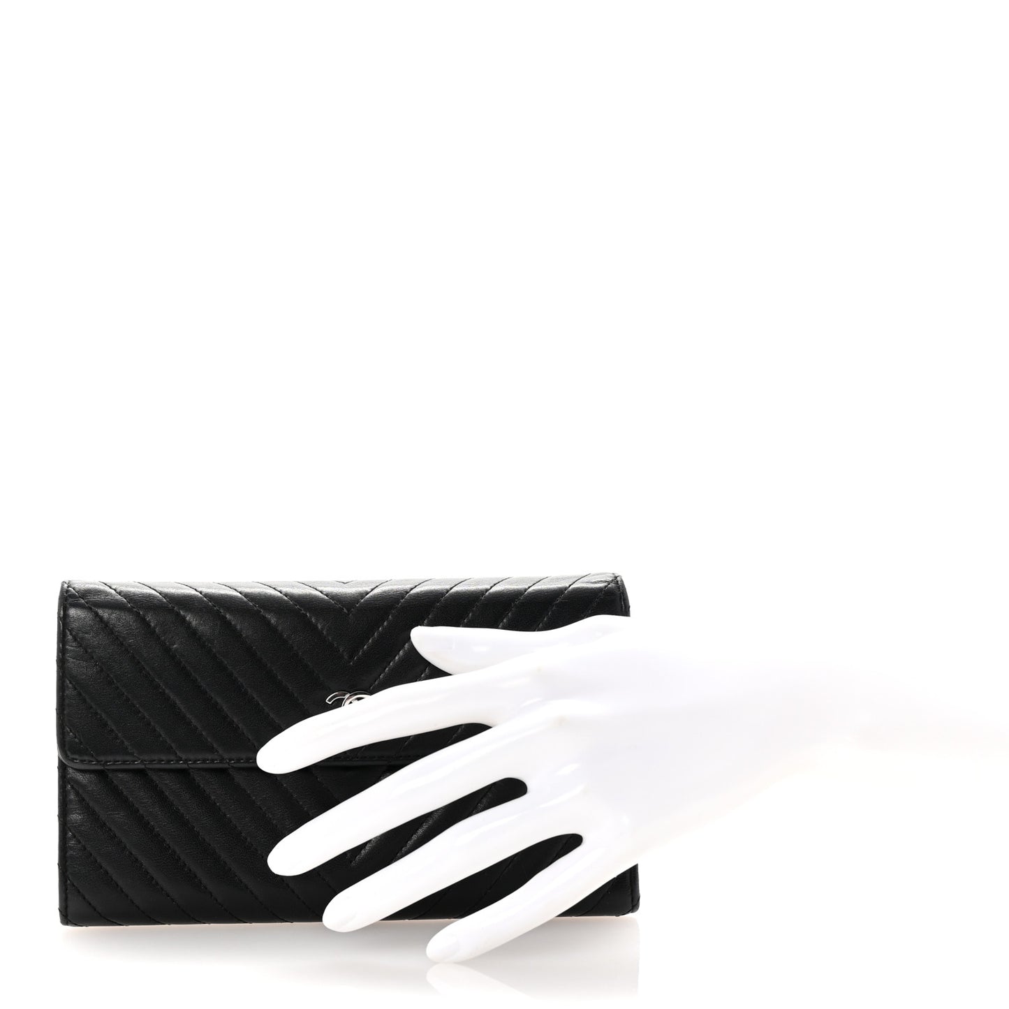 Cafskin Chevron Quilted Flap Wallet Black