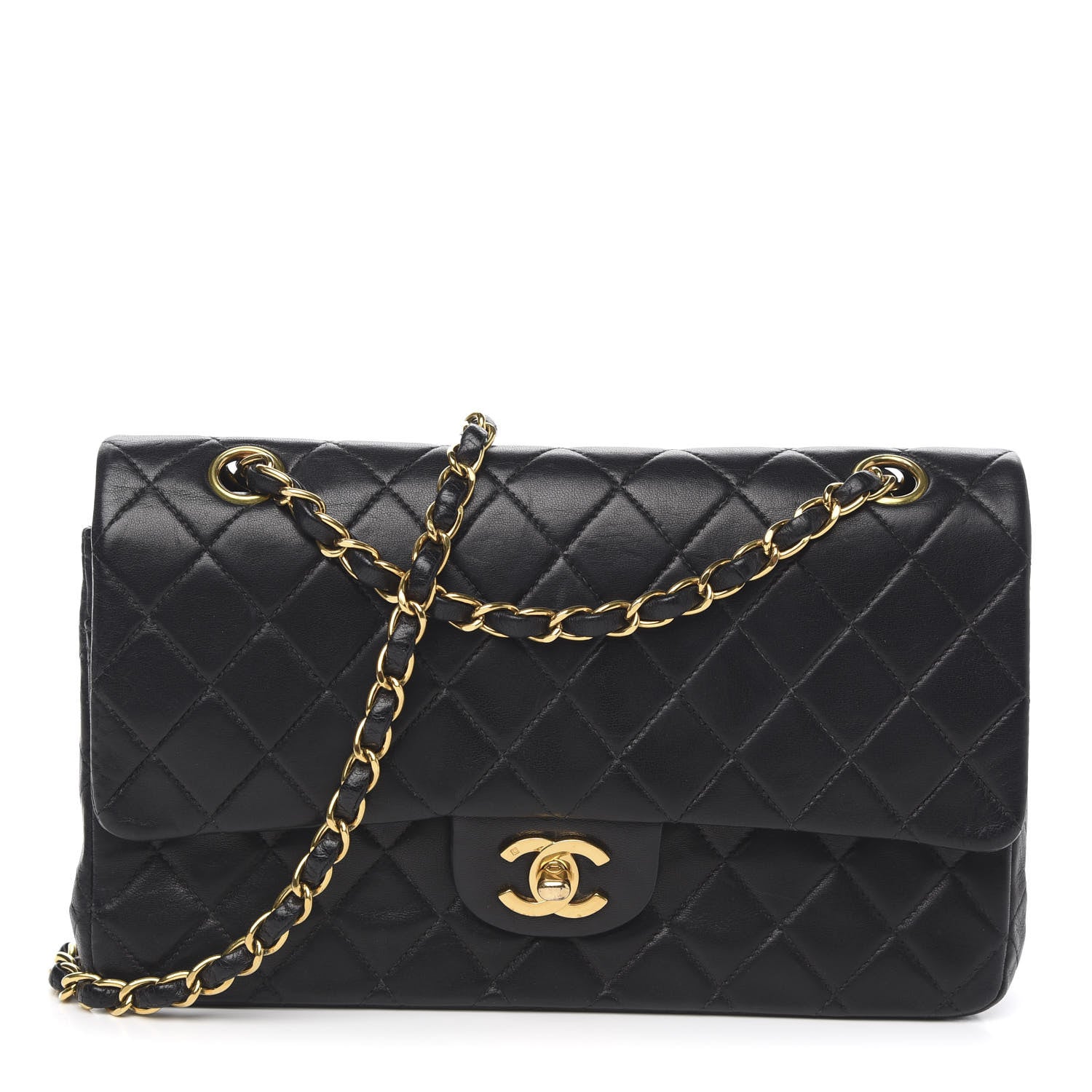 Chanel Lambskin Quilted Medium Double Flap Black 1 of 12