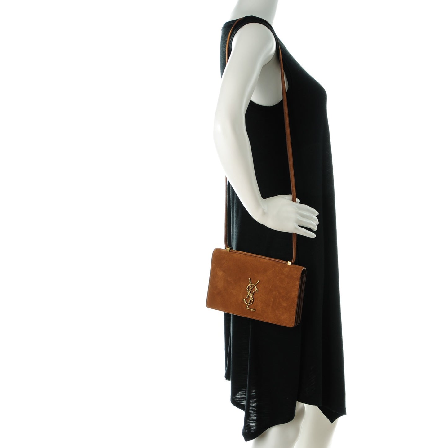 Suede Small Dylan Snake Monogram Satchel Light Ochre