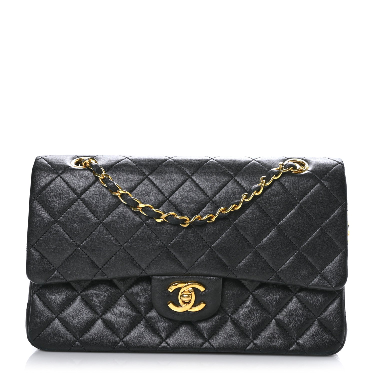 Chanel Lambskin Quilted Medium Double Flap Black 1 of 11