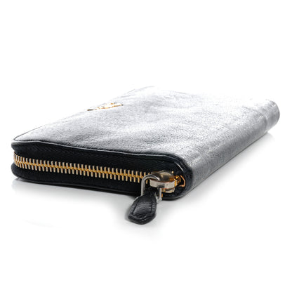 Prada Cinghiale Zip Around Wallet Navy 4 of 8