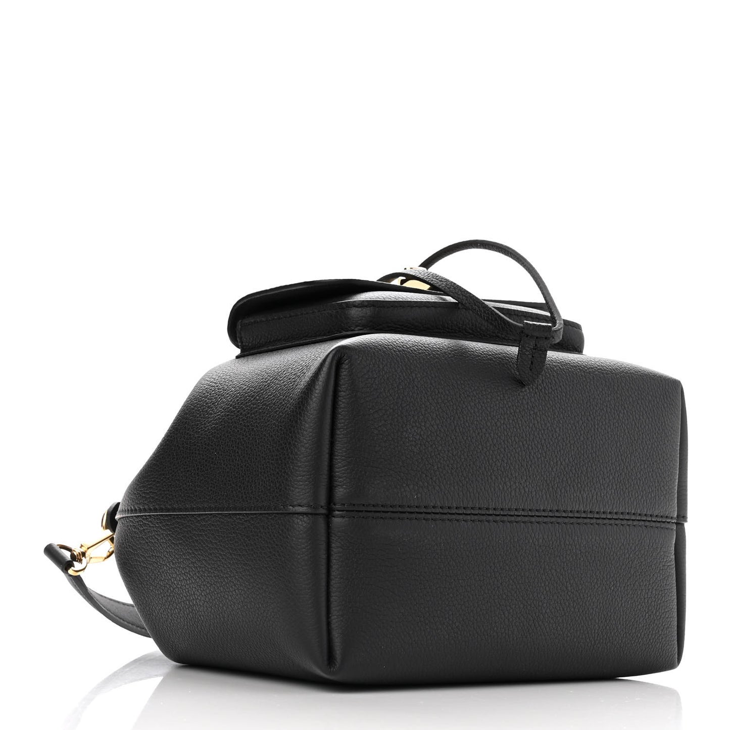 Calfskin Lockme Bucket MM Black