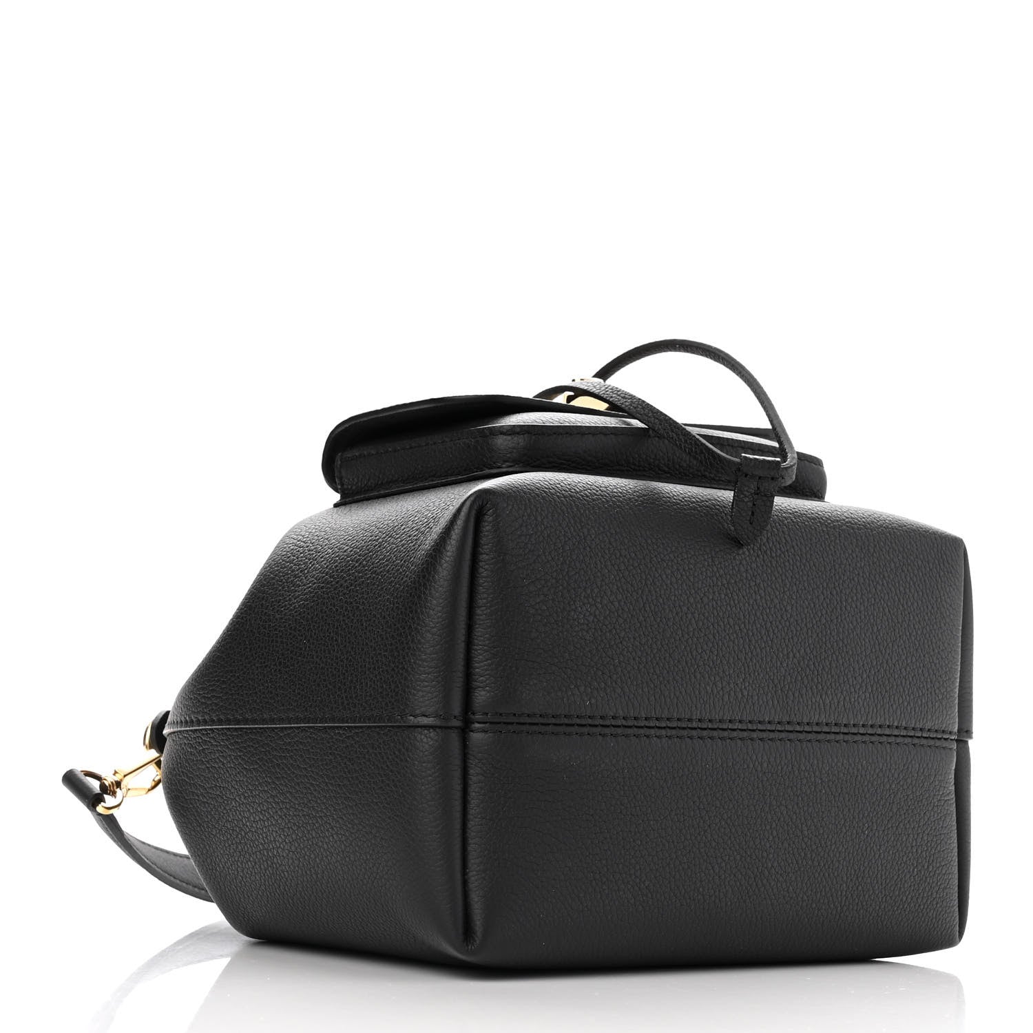 Louis Vuitton Calfskin Lockme Bucket MM Black 4 of 10