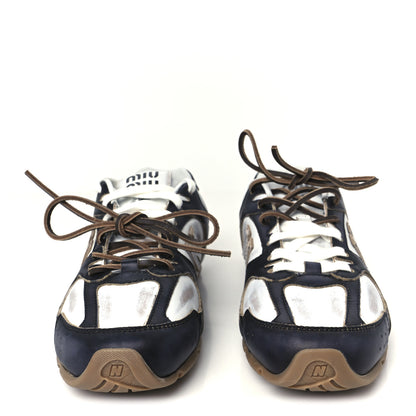 Miu Miu X NEW BALANCE Vitello Deco Bicolor 530 SL Sneakers 37.5 Black White 3 of 9