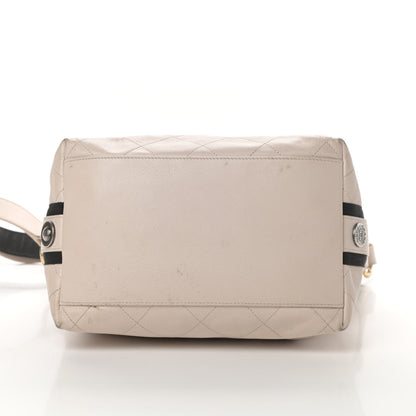 Chanel Calfskin Stitched Large Button Up Hobo Beige 13 of 16