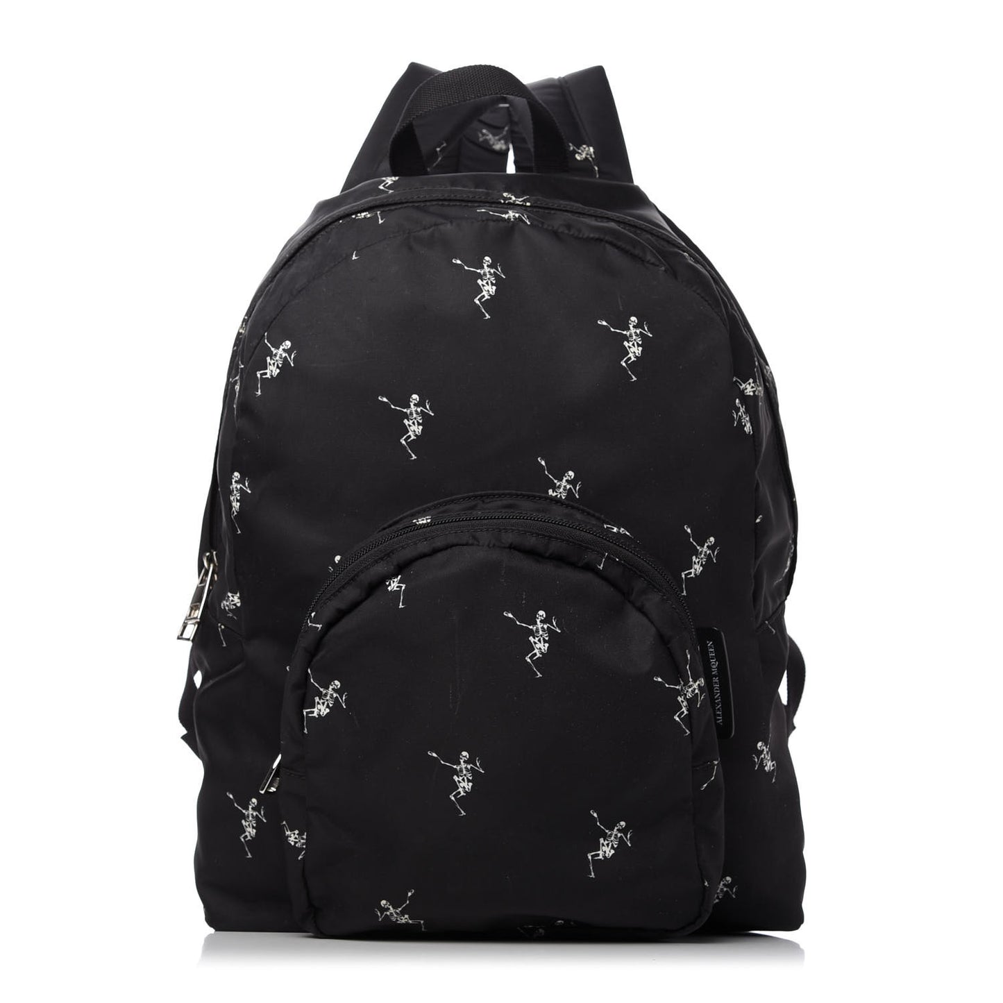 Nylon Dancing Skeleton Backpack Black White