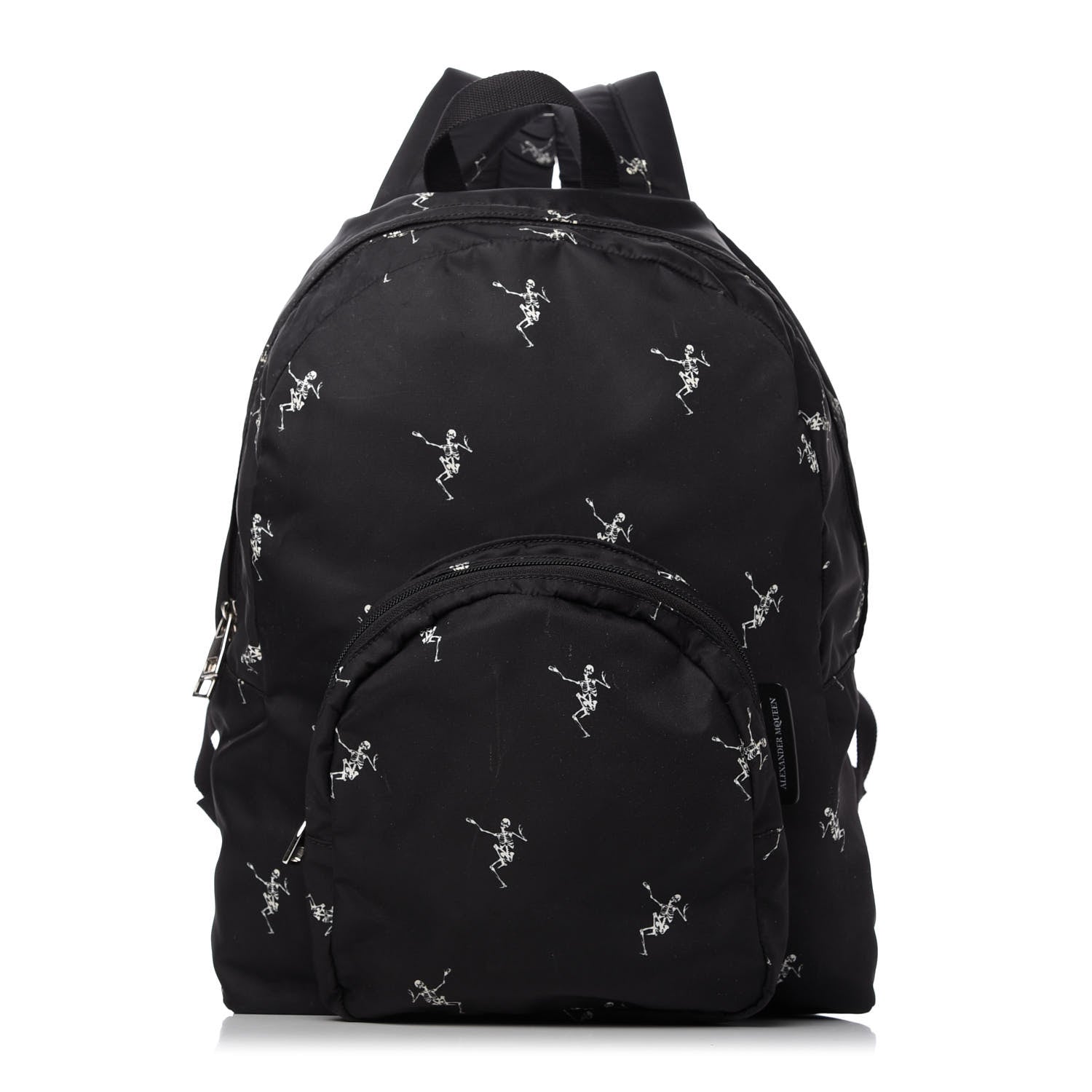 Alexander McQueen Nylon Dancing Skeleton Backpack Black White 1 of 11