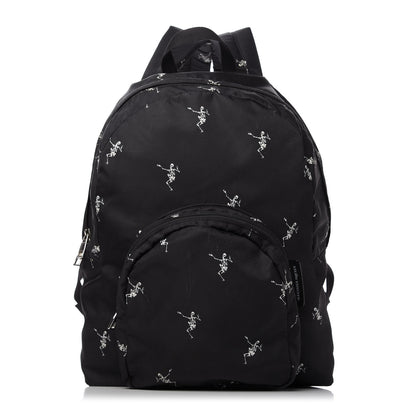 Alexander McQueen Nylon Dancing Skeleton Backpack Black White 1 of 11
