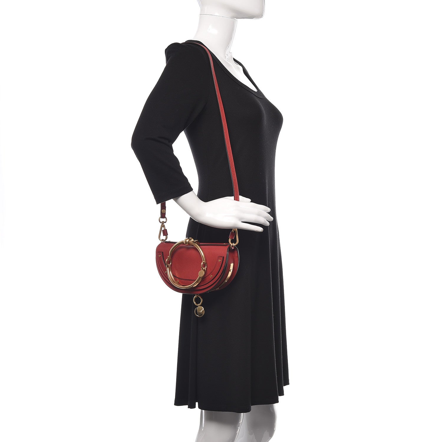 Chloe Calfskin Small Nile Bracelet Minaudiere Bag Dahlia Red 2 of 10