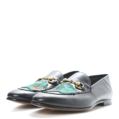 Gucci Lambskin Wolf Embroidered Mens Brixton Horsebit Loafers 9 Black 3 of 9