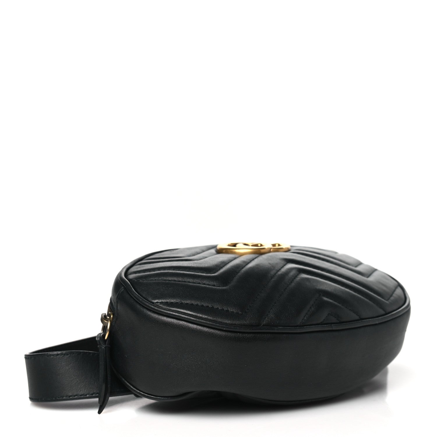 Gucci Calfskin Matelasse GG Marmont Belt Bag 95 38 Black 4 of 12