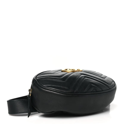 Gucci Calfskin Matelasse GG Marmont Belt Bag 95 38 Black 4 of 12