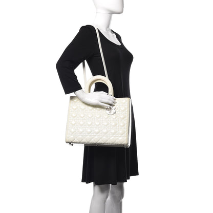 Christian Dior Patent Cannage Large Lady Dior White 3 of 19