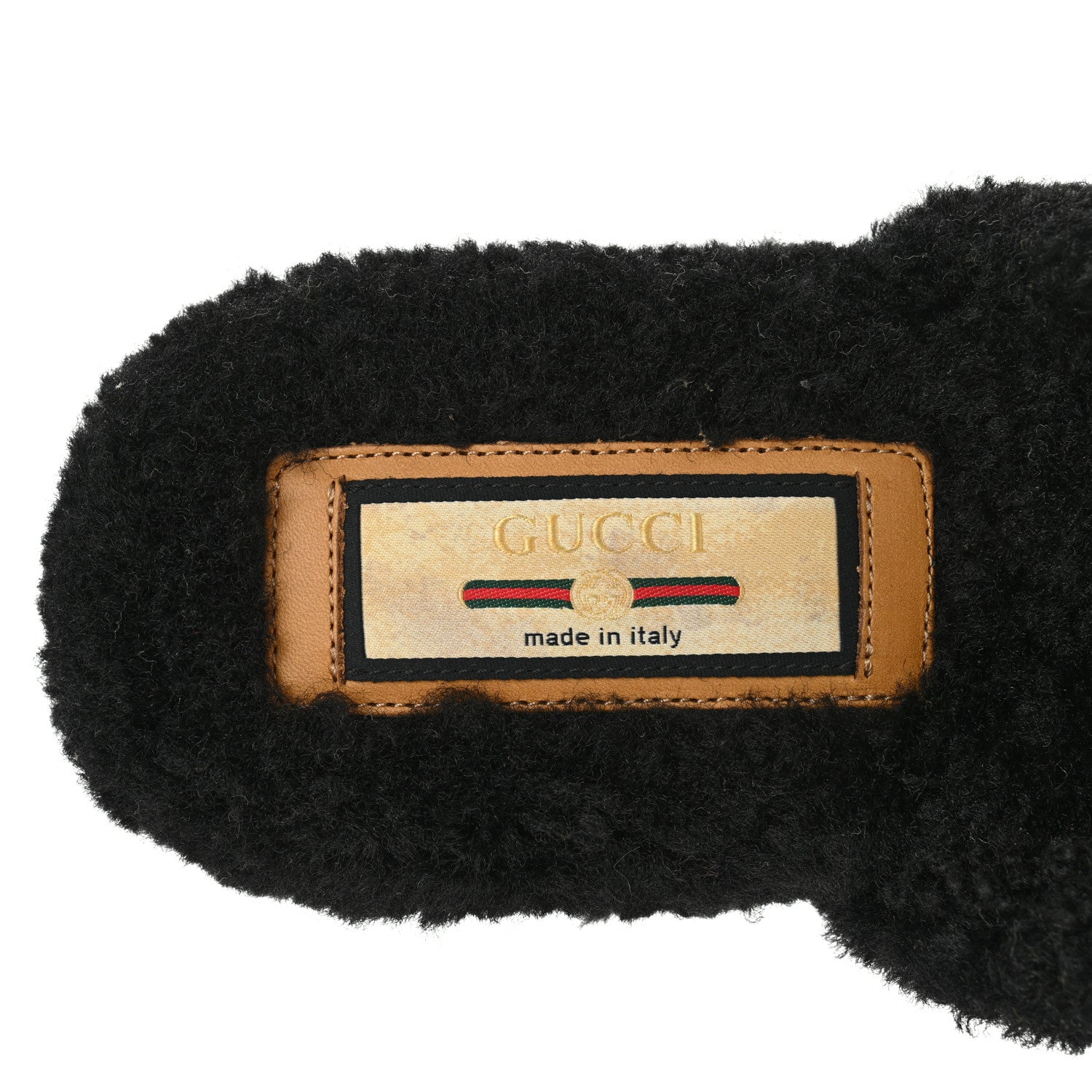 Gucci Shearling Interlocking G Womens Eileen Slippers 36 Black Butterscotch 7 of 9