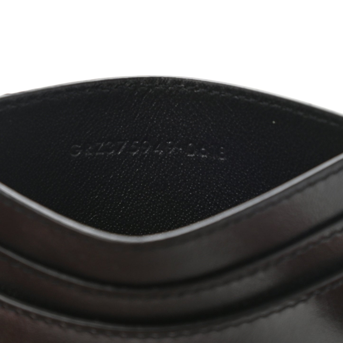 Calfskin Studded Monogram Credit Card Case Black