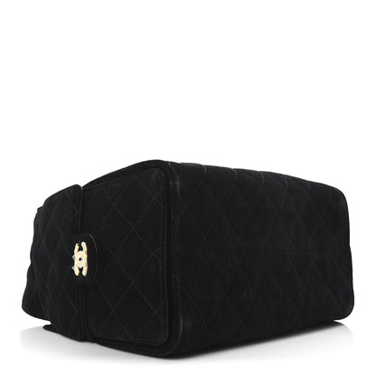 Chanel Suede Quilted Small Chanel 25 Handbag Black 4 of 11