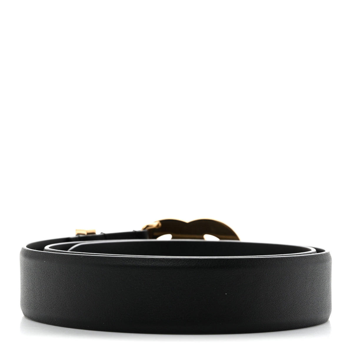 Calfskin Metal Enamel CC Belt 75 30 Black Golden