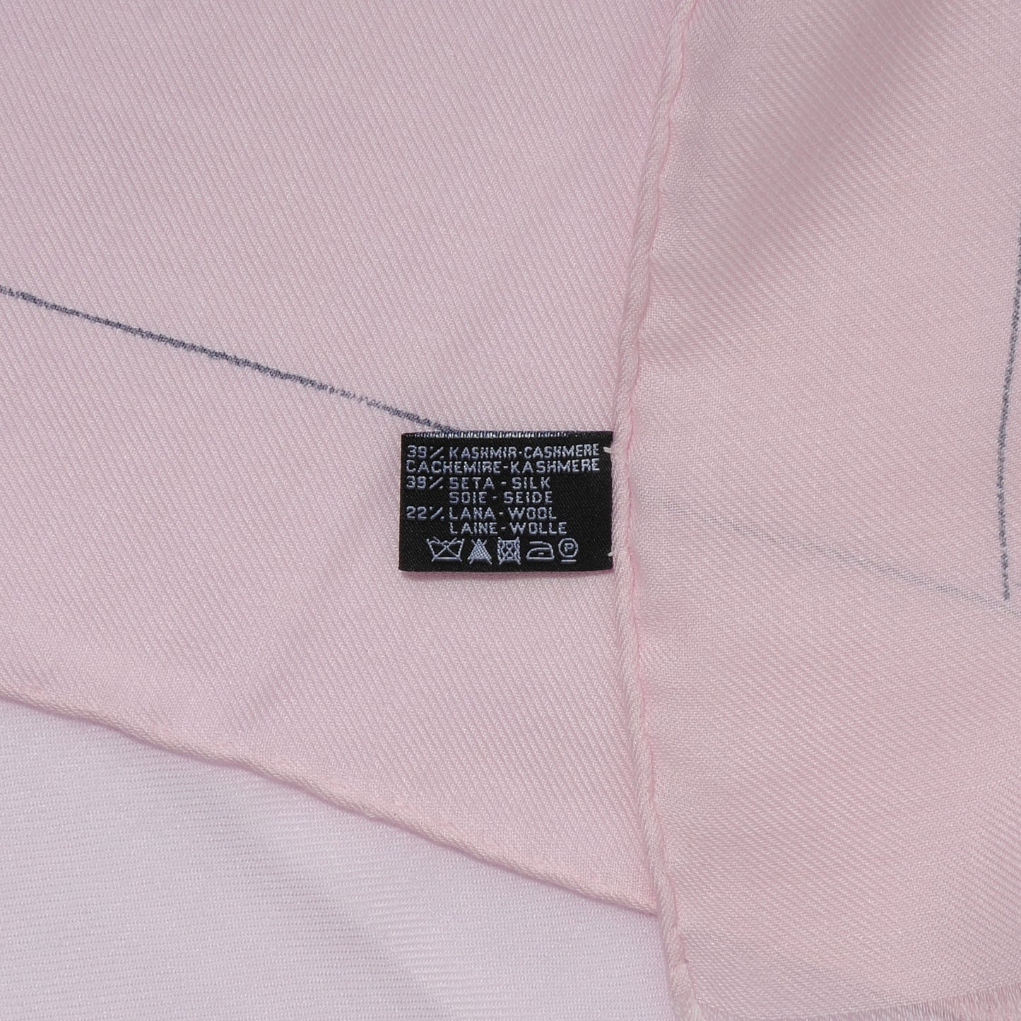 Cashmere Silk Logo Camellia Scarf Shawl Pink