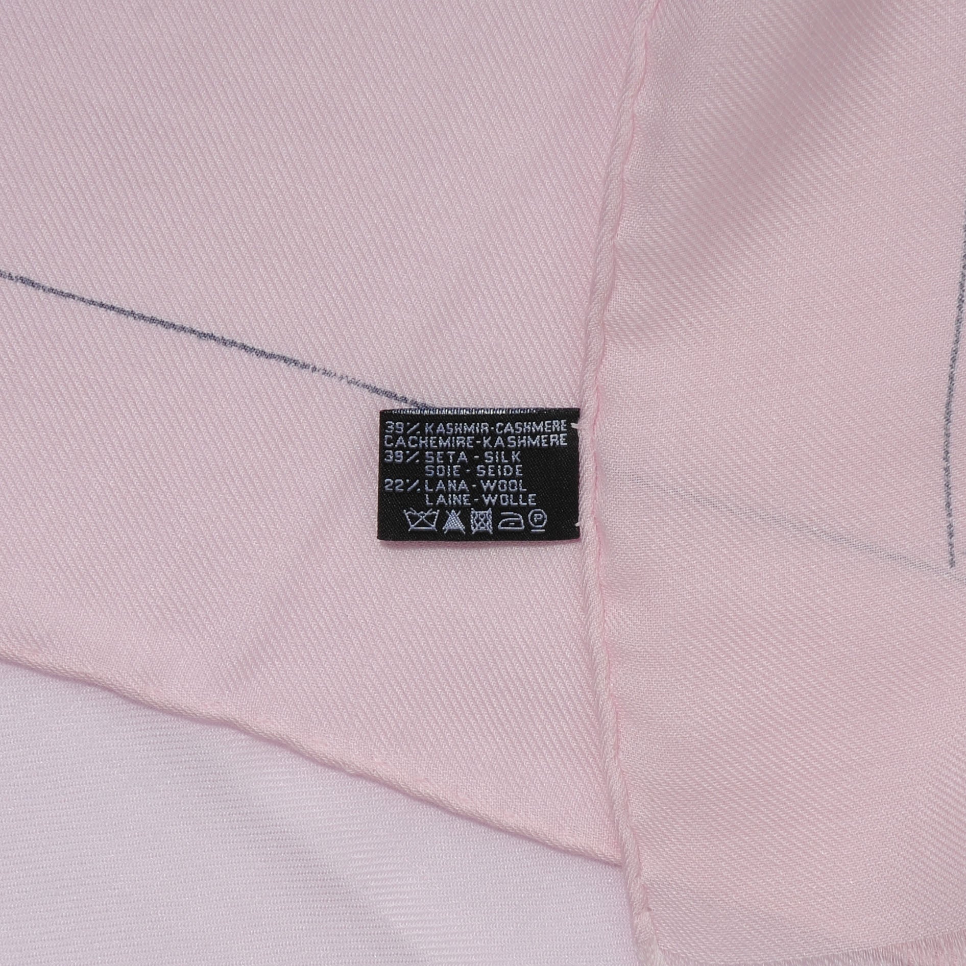 Chanel Cashmere Silk Logo Camellia Scarf Shawl Pink 5 of 5