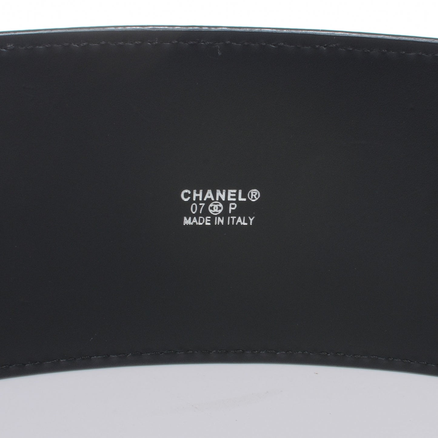Patent Leather Silver CC Buckle Wide Belt 90 36 Black