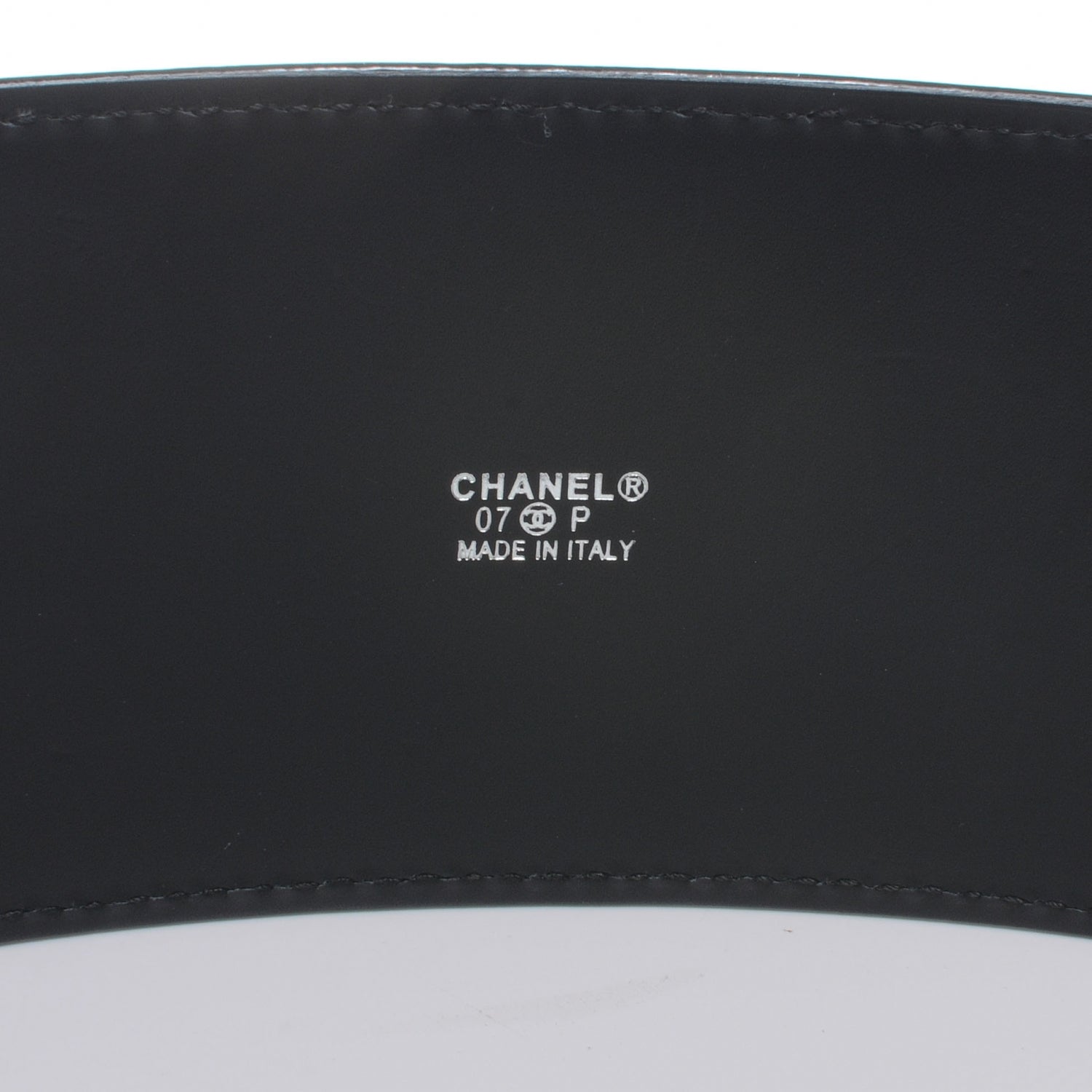 Chanel Patent Leather Silver CC Buckle Wide Belt 90 36 Black 4 of 5