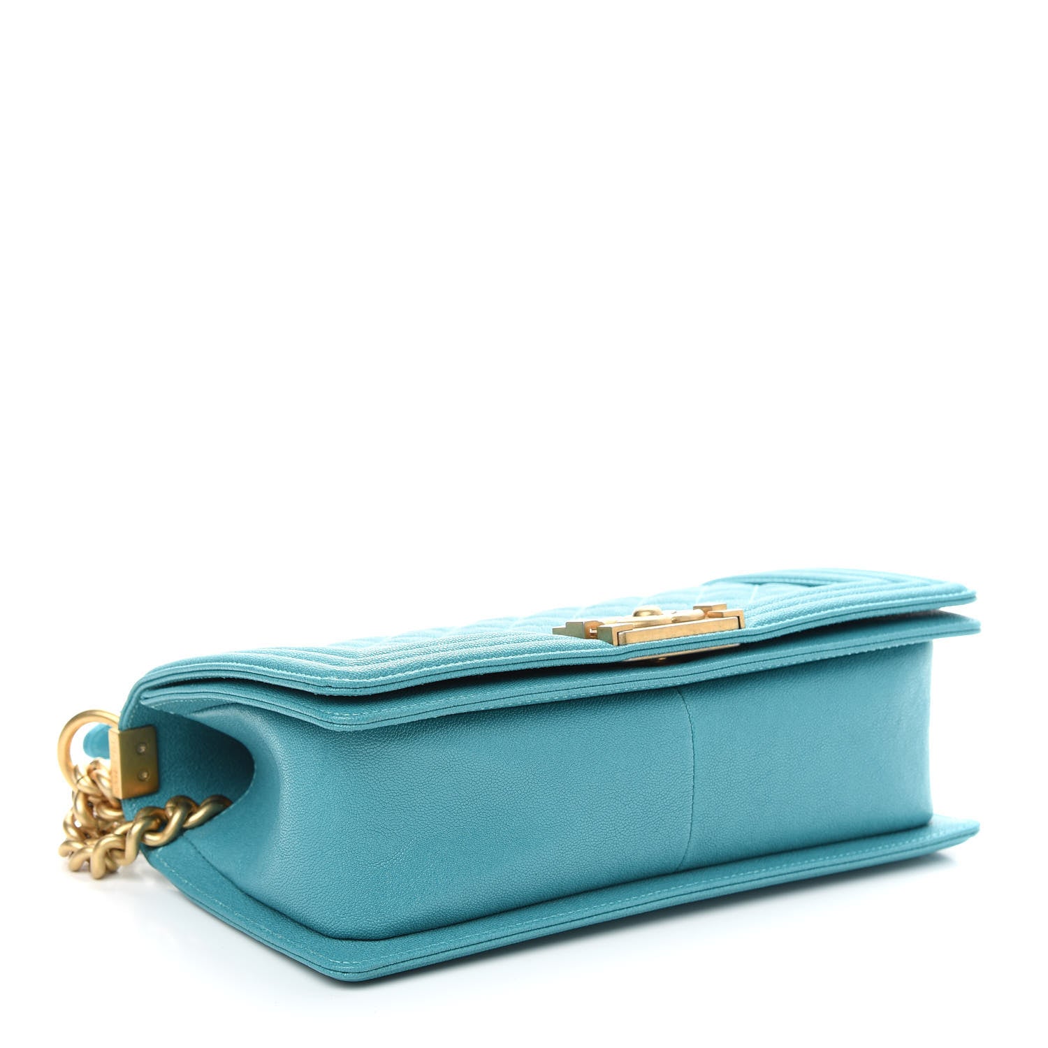 Chanel Caviar Quilted Medium Boy Flap Turquoise 4 of 9