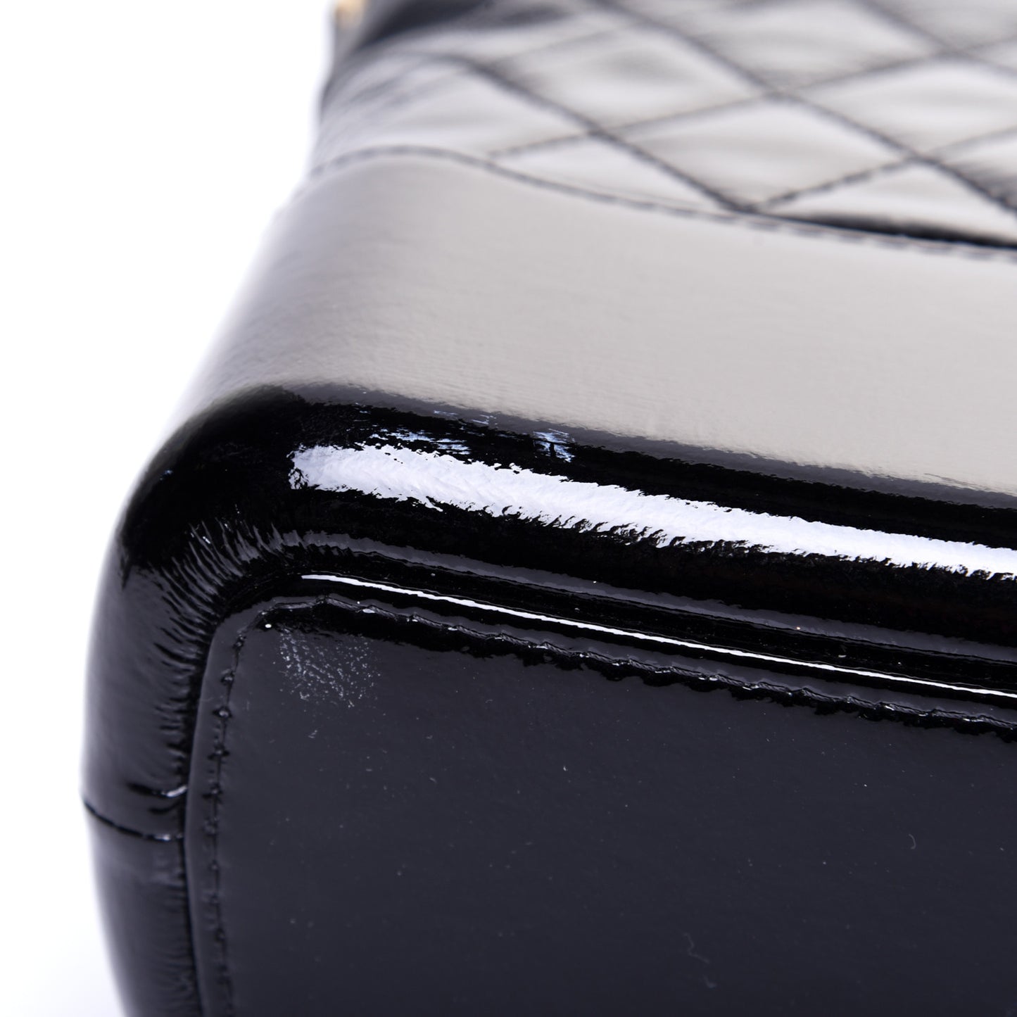 Patent Goatskin Quilted Medium Gabrielle Hobo Black