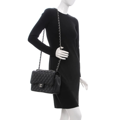 Chanel Caviar Quilted Jumbo Double Flap Black 2 of 11