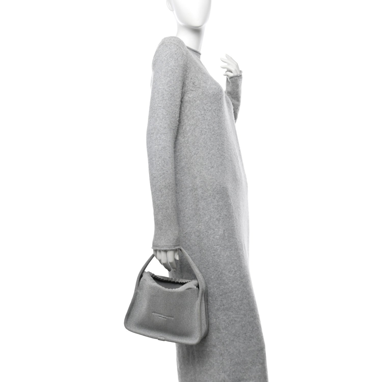 Alexander Wang Metallic Ribbed Knit Small Ryan Bag Silver 2 of 9