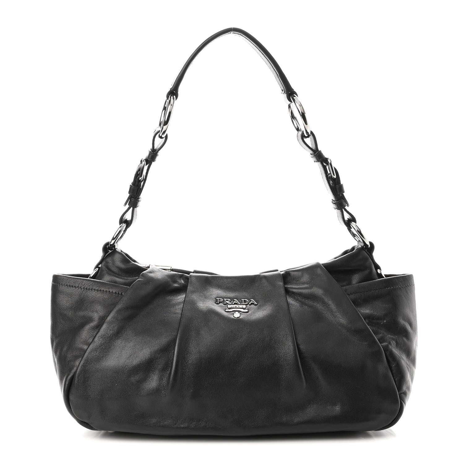 Prada Soft Calf Shoulder Bag Black 1 of 10