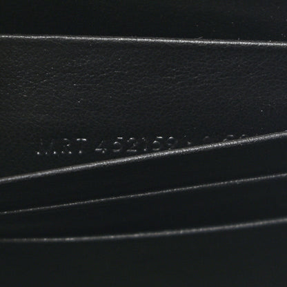 Saint Laurent Calfskin Crocodile Embossed Kate Monogram Tassel Chain Wallet Black 6 of 9