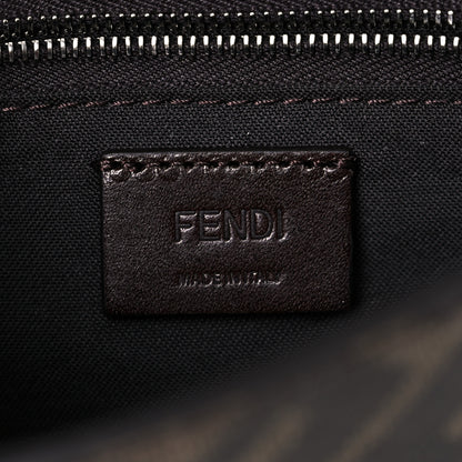 Fendi Glazed Fabric Cotton Vitello King Aura FF 1974 Baguette Belt Pouch Tobacco Moro Mimosa Gianda 6 of 16