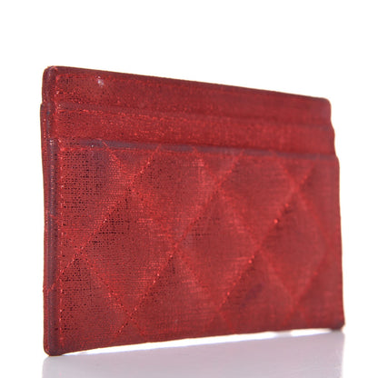 Chanel Iridescent Calfskin Quilted Card Holder Red 3 of 14